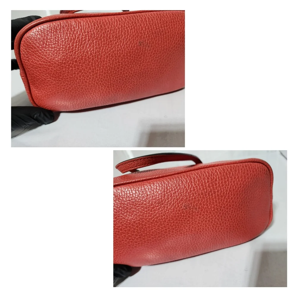 GUCCI Calfskin Mini Dome Satchel Bag Red
